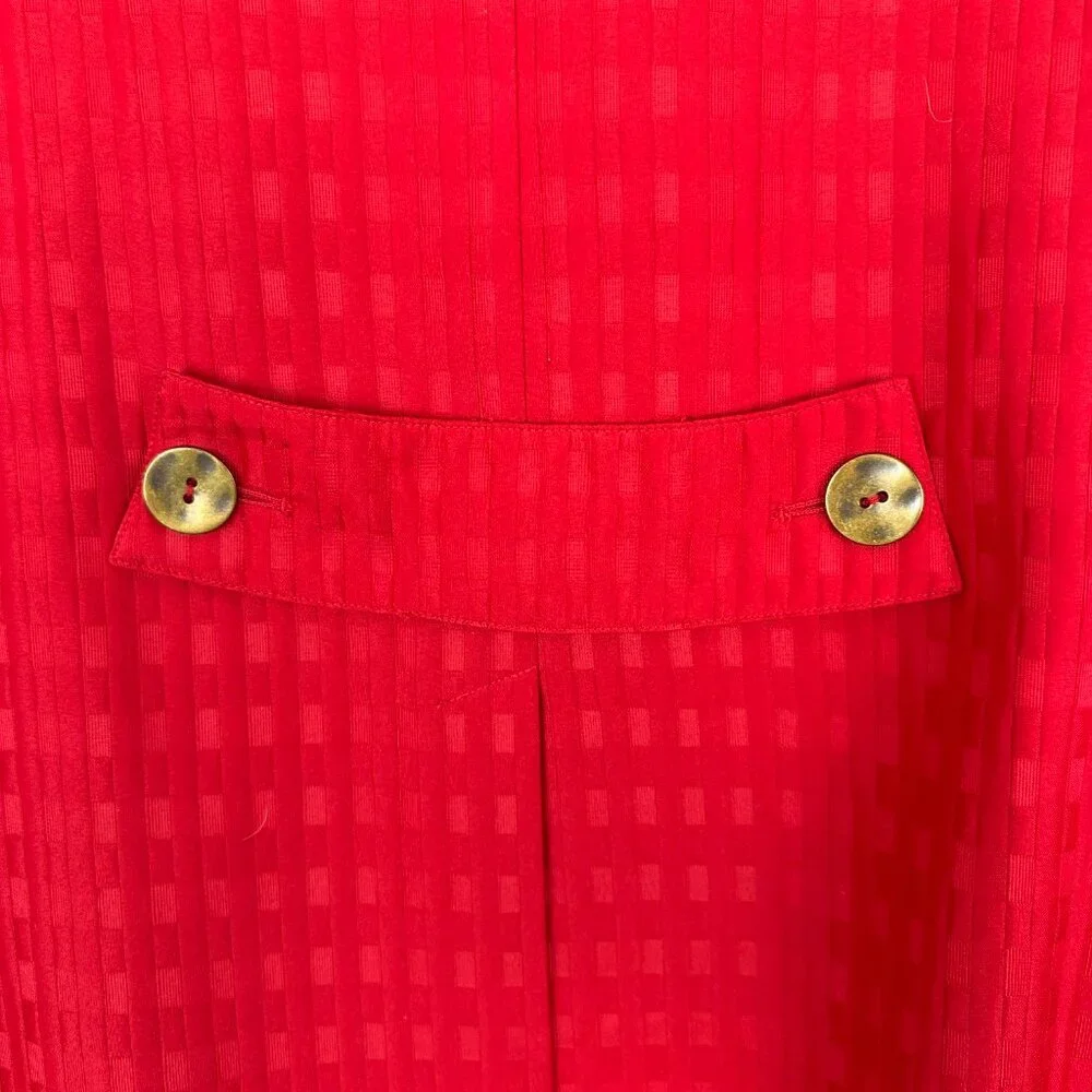 SIMONTON SAYS WOMEN'S RED SQUARED DESIGNED JACKET BLAZER HIDDEN BUTTON SIZE S - Picture 9 of 11